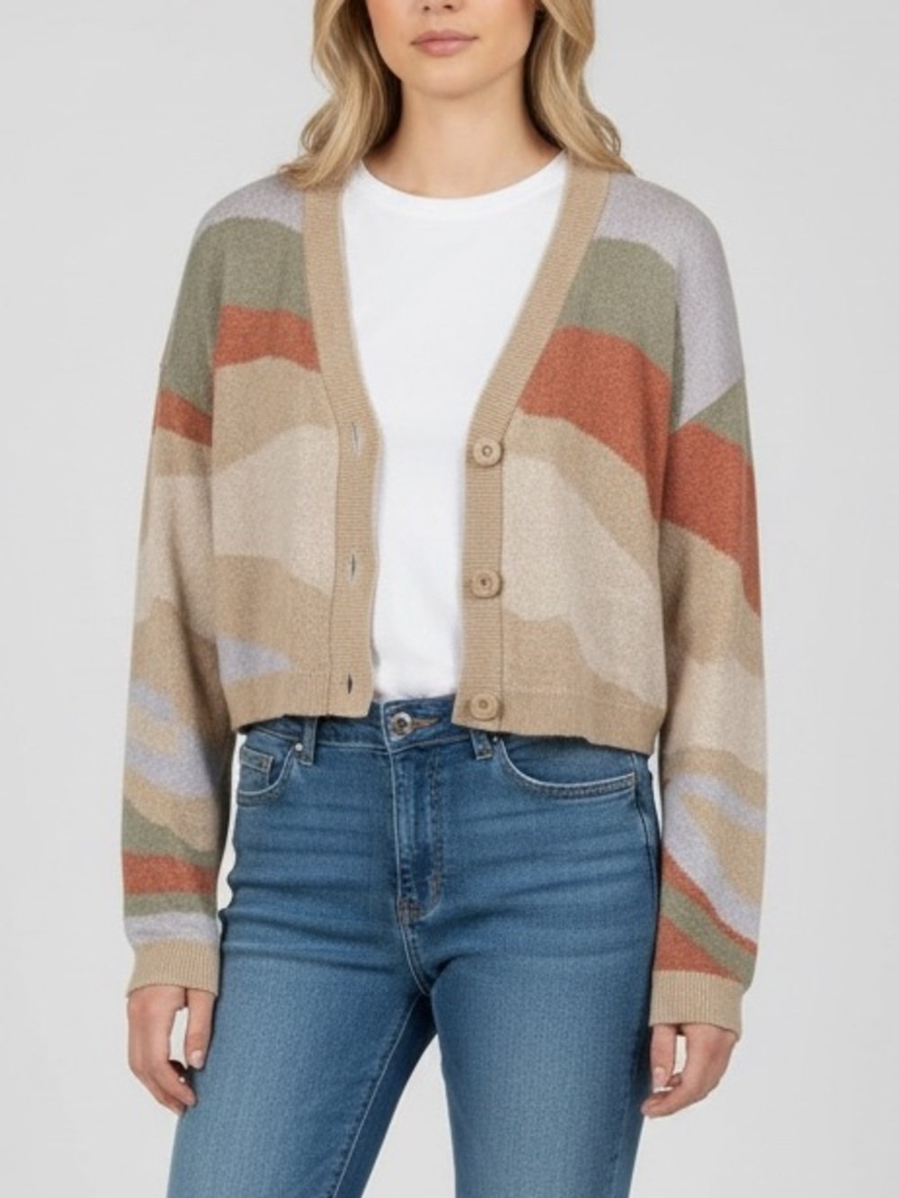 Hollister cardigan crop sweater. Striped. Size M. - Picture 9 of 9